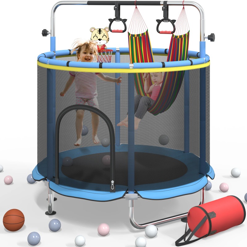Kids Outdoor Basketball Hoop - Trampolín para Niños Pequeños de 5