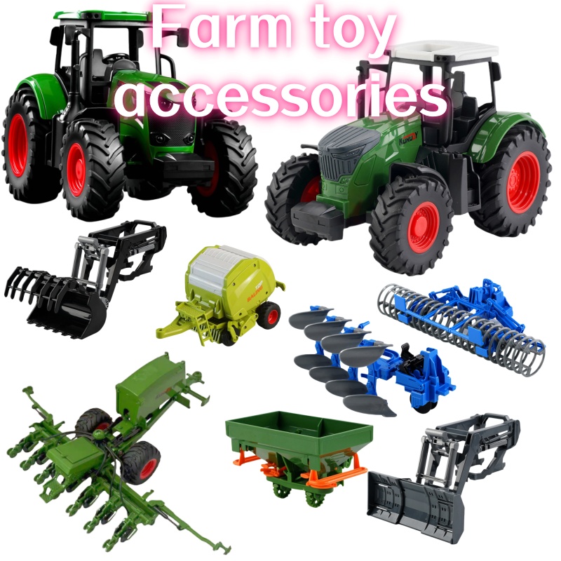Kids Outdoor Play Equipment - Tractor Agrícola Inercial 1:24 con Accesorios