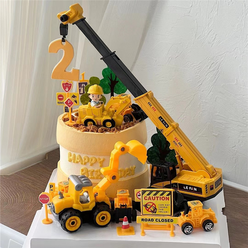 Kids Outdoor Excavator - Excavadora grúa Tractor pastel Topper ingeniería