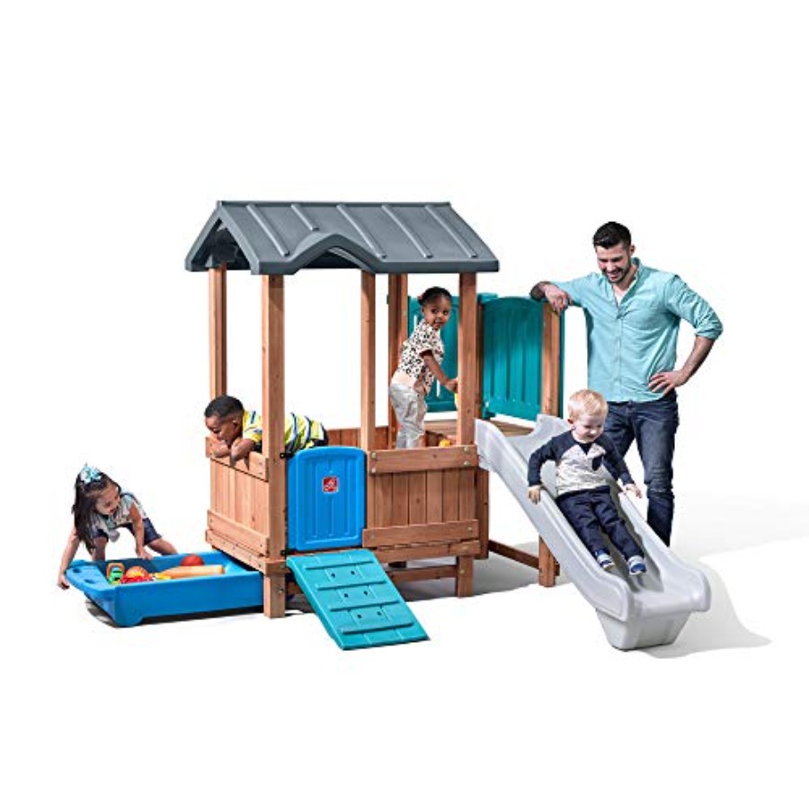 Kids Outdoor Adventure - Woodland Adventure Playhouse & Slide, juego