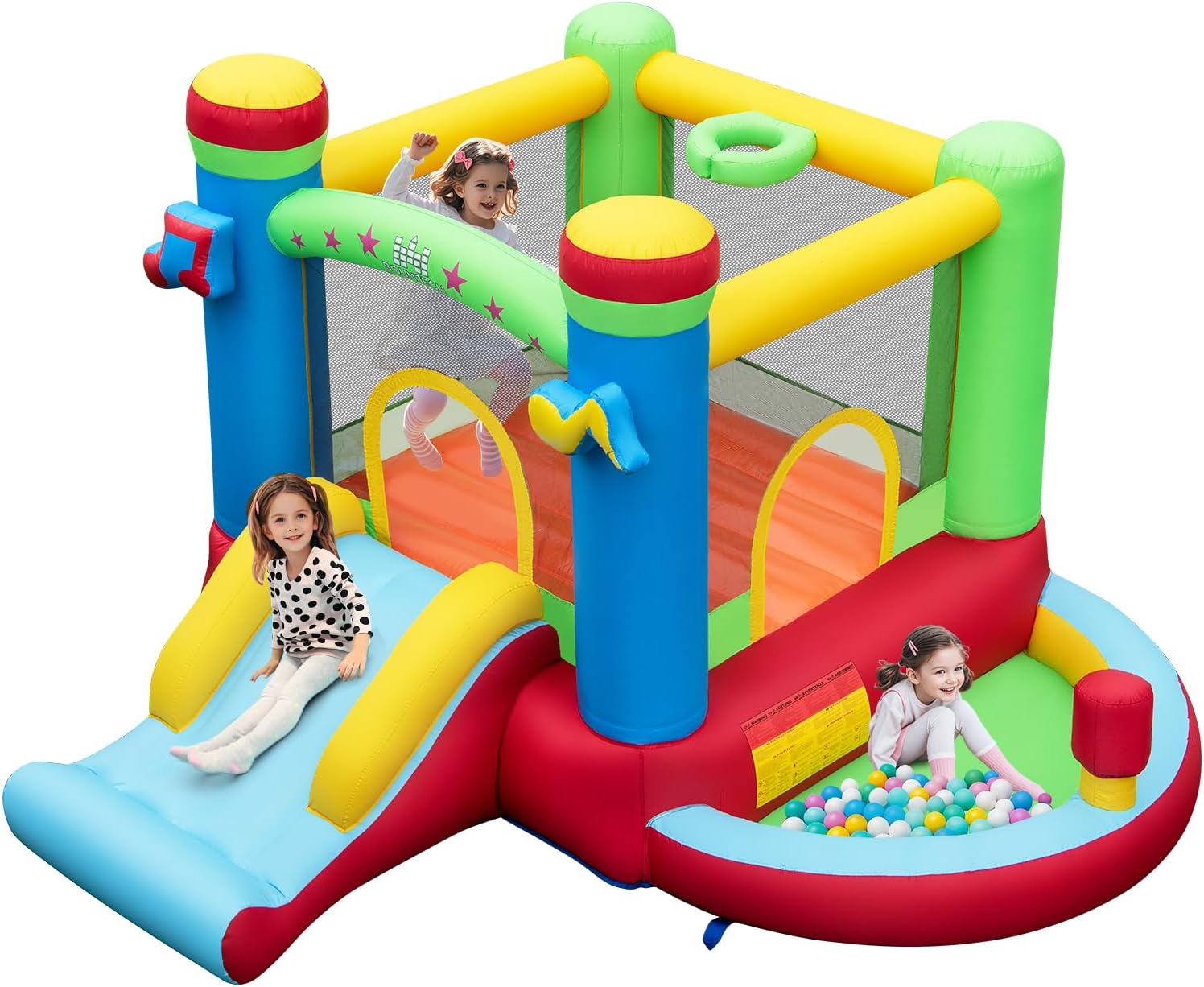 Kids Outdoor Basketball Hoop - Casa Inflable con Piscina de Pelotas,