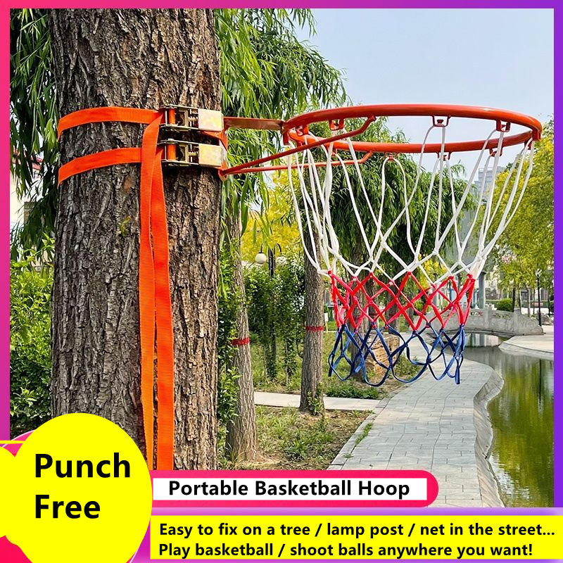 Kids Outdoor Basketball Hoop - Aro de baloncesto sin perforaciones, marco