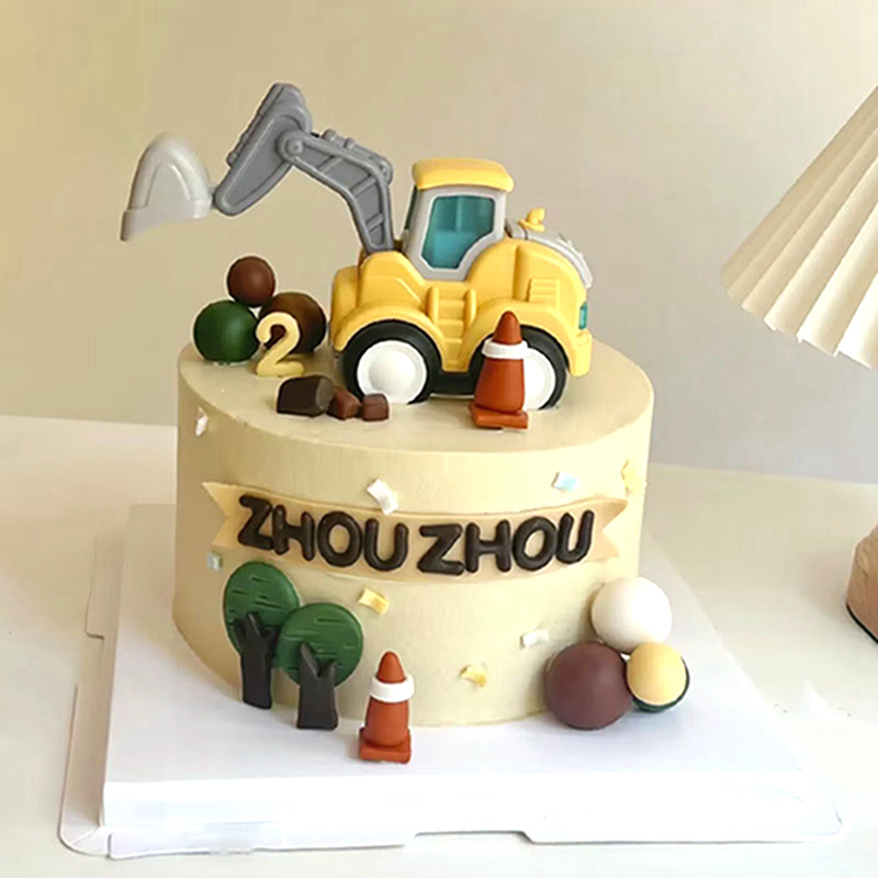 Kids Outdoor Excavator - Adornos para tarta de construcción, decoración