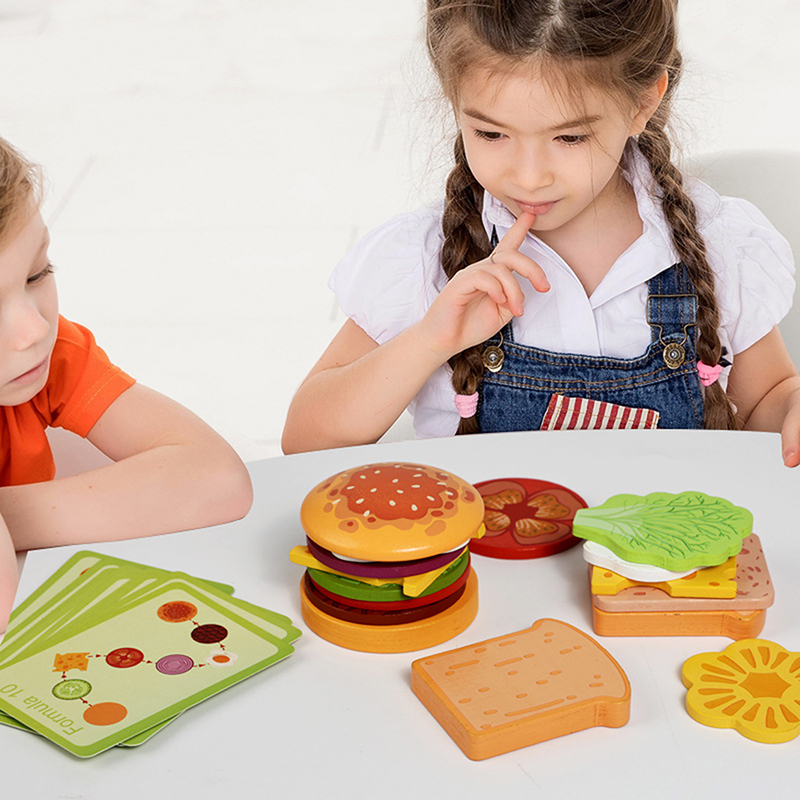 Kids Outdoor Kitchen Set - Juguetes apilables de madera con forma