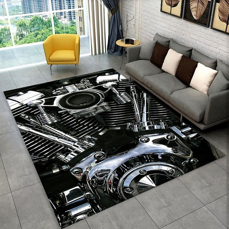 Kids Outdoor Flooring - Alfombra Antideslizante Retro H-Harleys Racing Moto