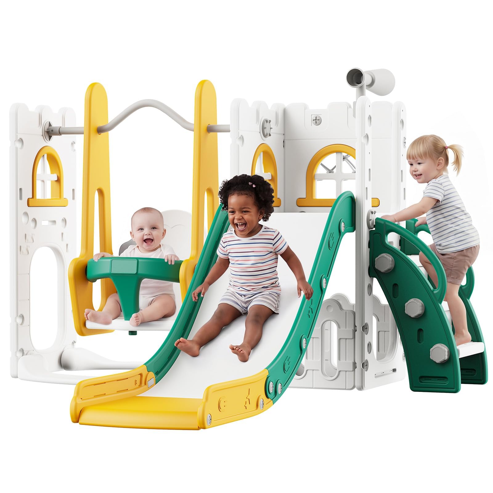 Juego de tobogán y columpio 7  - Kids Outdoor Playground reseña y precio