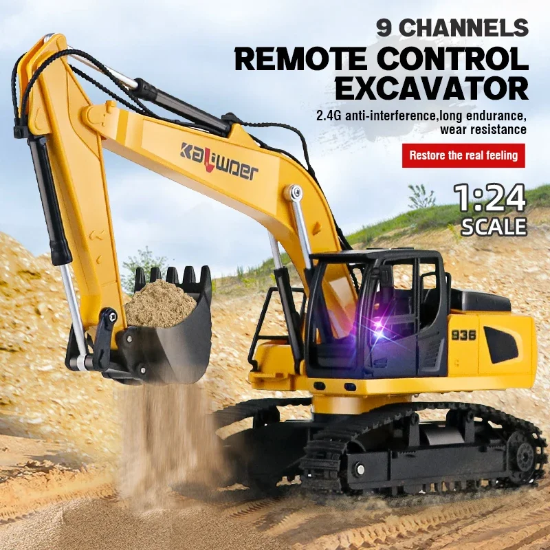 Huina Rc excavadora 1/24 9Ch c - Kids Outdoor Excavator reseña y precio