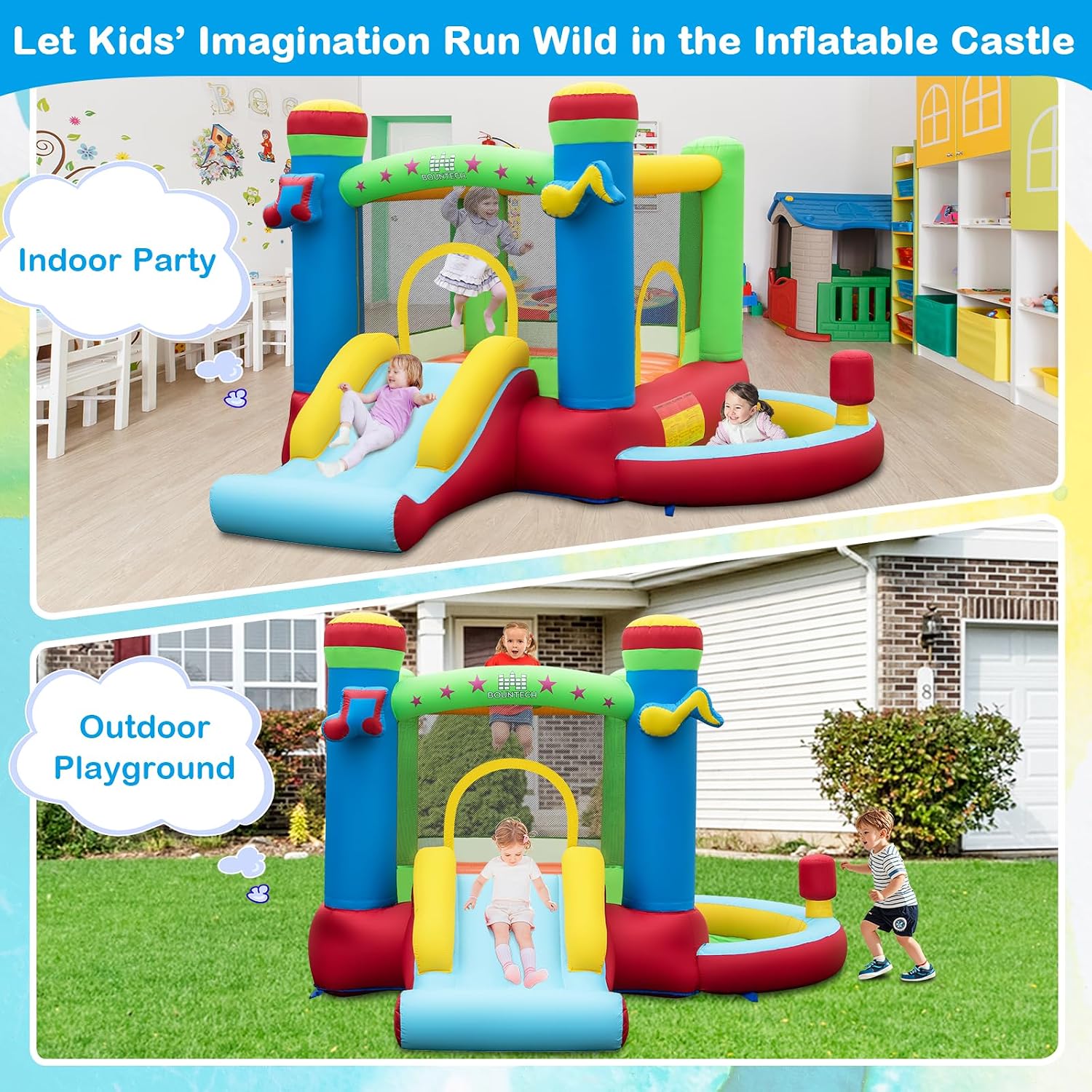 Casa Inflable con Piscina de P - Kids Outdoor Basketball Hoop reseña y precio